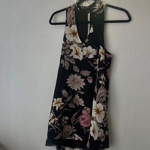 Chiffon floral shirt dress